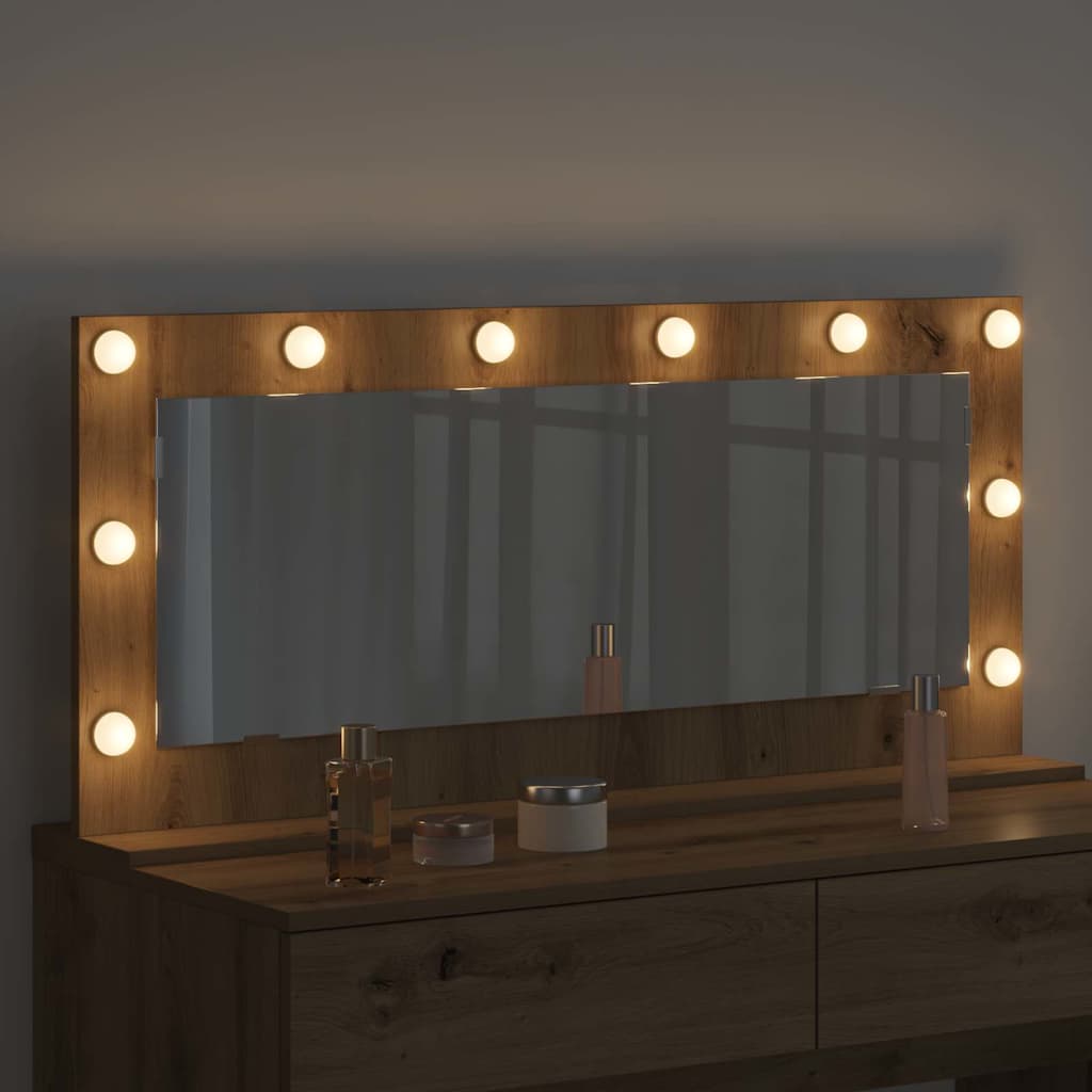 vidaXL Vanity Mirror Artisan Oak 100 x 45 x 18 cm Rectangular