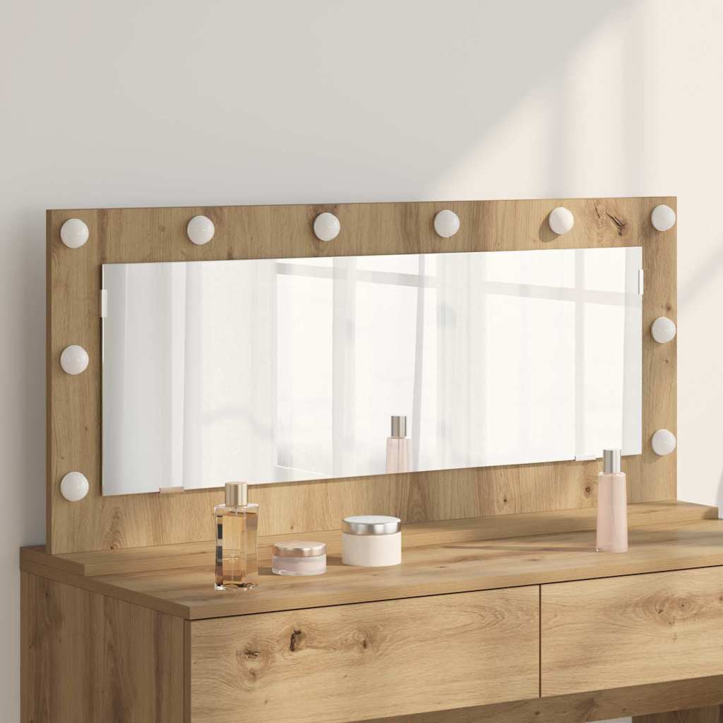 vidaXL Vanity Mirror Artisan Oak 100 x 45 x 18 cm Rectangular
