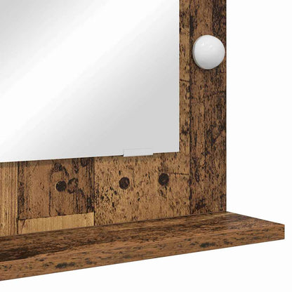 vidaXL Vanity Mirror Rectangular Smoked Oak 70 x 50 x 18 cm
