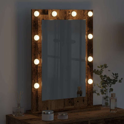 vidaXL Vanity Mirror Rectangular Smoked Oak 70 x 50 x 18 cm