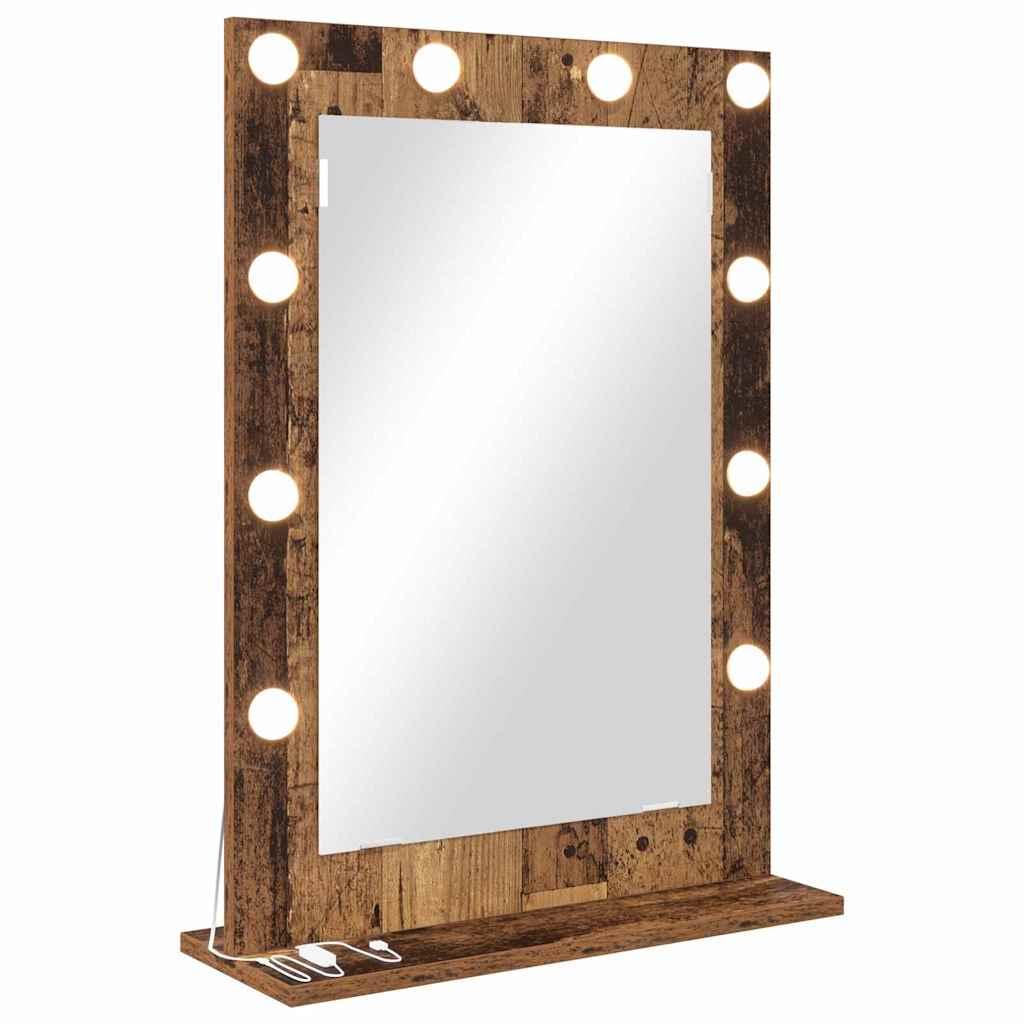 vidaXL Vanity Mirror Rectangular Smoked Oak 70 x 50 x 18 cm