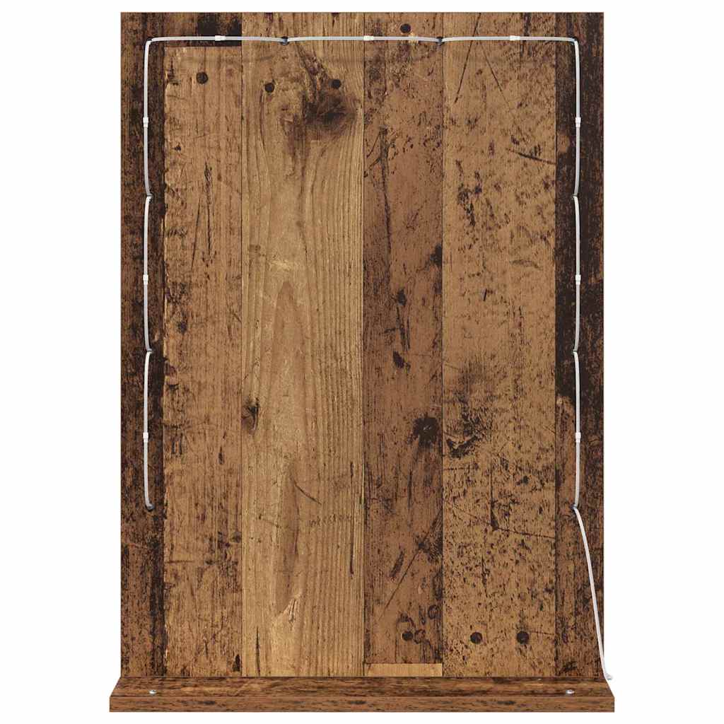 vidaXL Vanity Mirror Rectangular Smoked Oak 70 x 50 x 18 cm