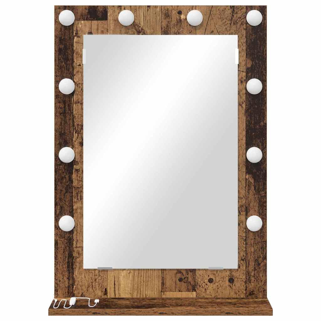 vidaXL Vanity Mirror Rectangular Smoked Oak 70 x 50 x 18 cm