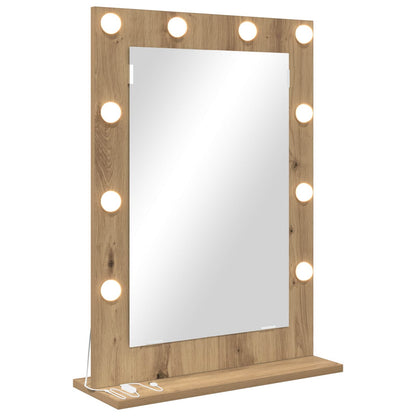 vidaXL Vanity Mirror Artisan Oak 70 x 50 x 18 cm Rectangular