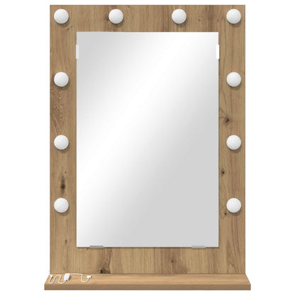 vidaXL Vanity Mirror Artisan Oak 70 x 50 x 18 cm Rectangular
