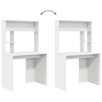 vidaXL Desk with Shelf White 91 x 50 x 149 cm Engineered Wood