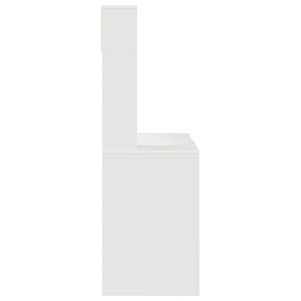 vidaXL Desk with Shelf White 91 x 50 x 149 cm Engineered Wood
