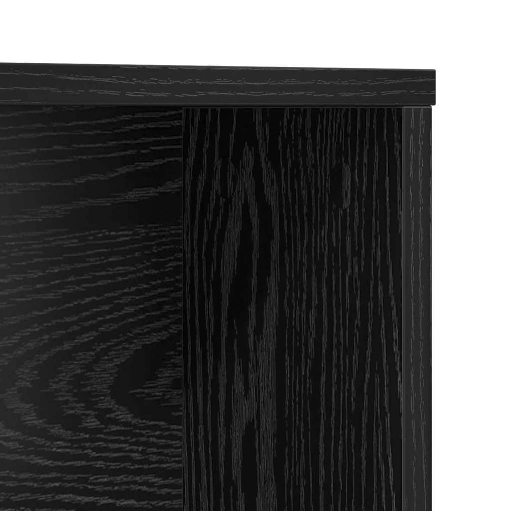 vidaXL Desk with Shelf Black Oak 91 x 50 x 149 cm Engineered Wood