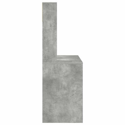 vidaXL Desk with Shelf Concrete Grey 91 x 50 x 149 cm Engineered Wood