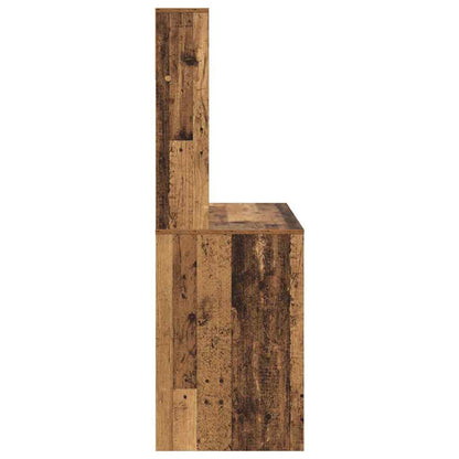vidaXL Desk with Shelf Old Wood 91 x 50 x 149 cm Engineered Wood