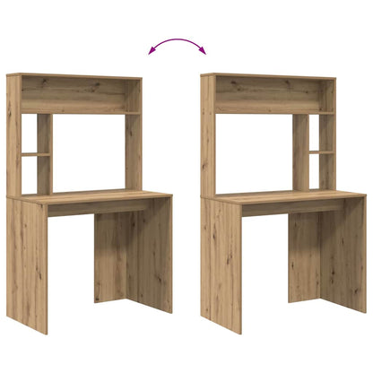 vidaXL Desk with Shelf Artisan Oak 91 x 50 x 149 cm Engineered Wood