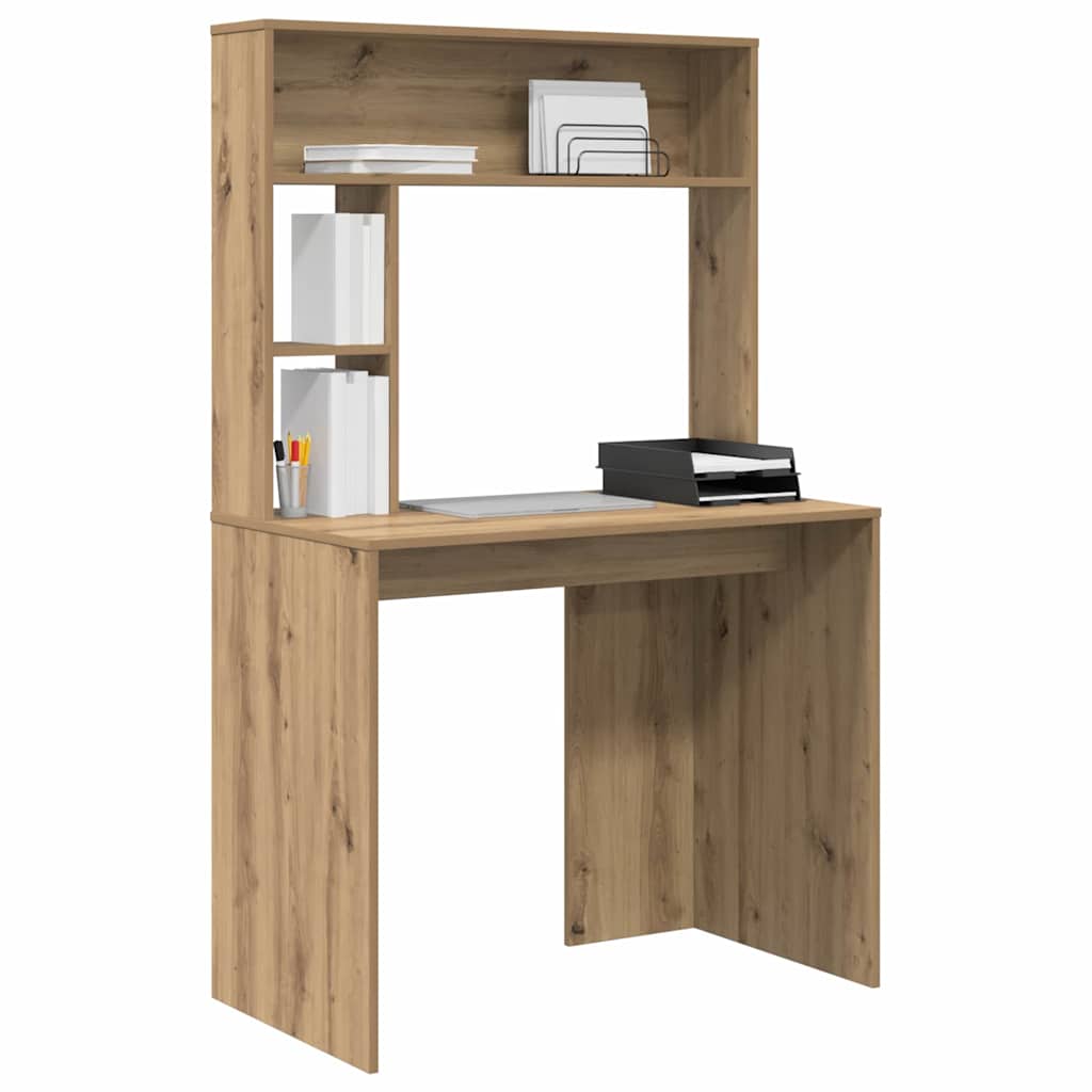 vidaXL Desk with Shelf Artisan Oak 91 x 50 x 149 cm Engineered Wood