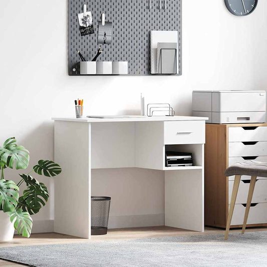 vidaXL Desk White 90 x 49 x 75 cm Engineered Wood