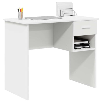vidaXL Desk with Drawer White 90 x 49 x 75 cm Engineered Wood
