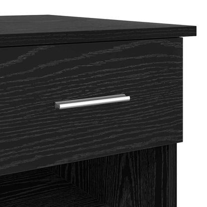 vidaXL Desk with Drawer Black Oak 90 x 49 x 75 cm Engineered Wood