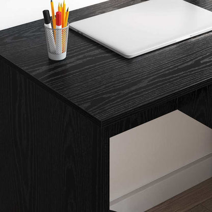 vidaXL Desk with Drawer Black Oak 90 x 49 x 75 cm Engineered Wood
