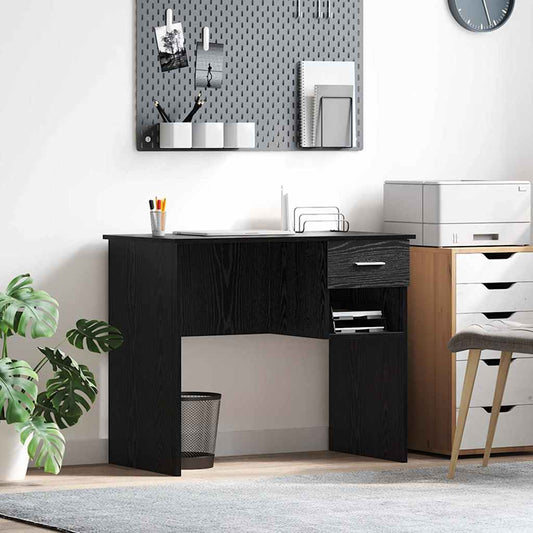 vidaXL Desk Black Oak 90 x 49 x 75 cm Engineered Wood