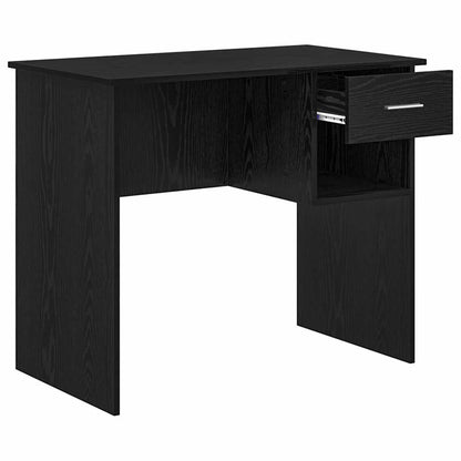 vidaXL Desk with Drawer Black Oak 90 x 49 x 75 cm Engineered Wood