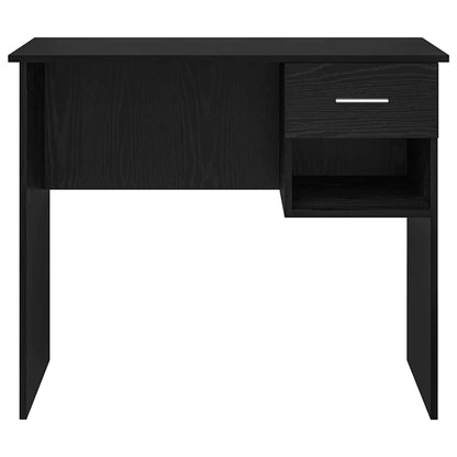 vidaXL Desk with Drawer Black Oak 90 x 49 x 75 cm Engineered Wood