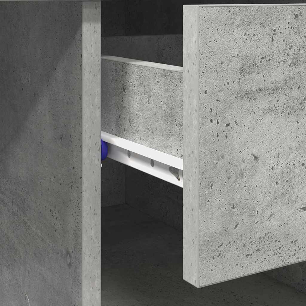 vidaXL Desk with Drawer Concrete Grey 90 x 49 x 75 cm Engineered Wood