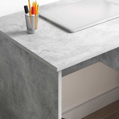 vidaXL Desk with Drawer Concrete Grey 90 x 49 x 75 cm Engineered Wood