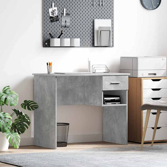 vidaXL Desk Concrete Grey 90 x 49 x 75 cm Engineered Wood