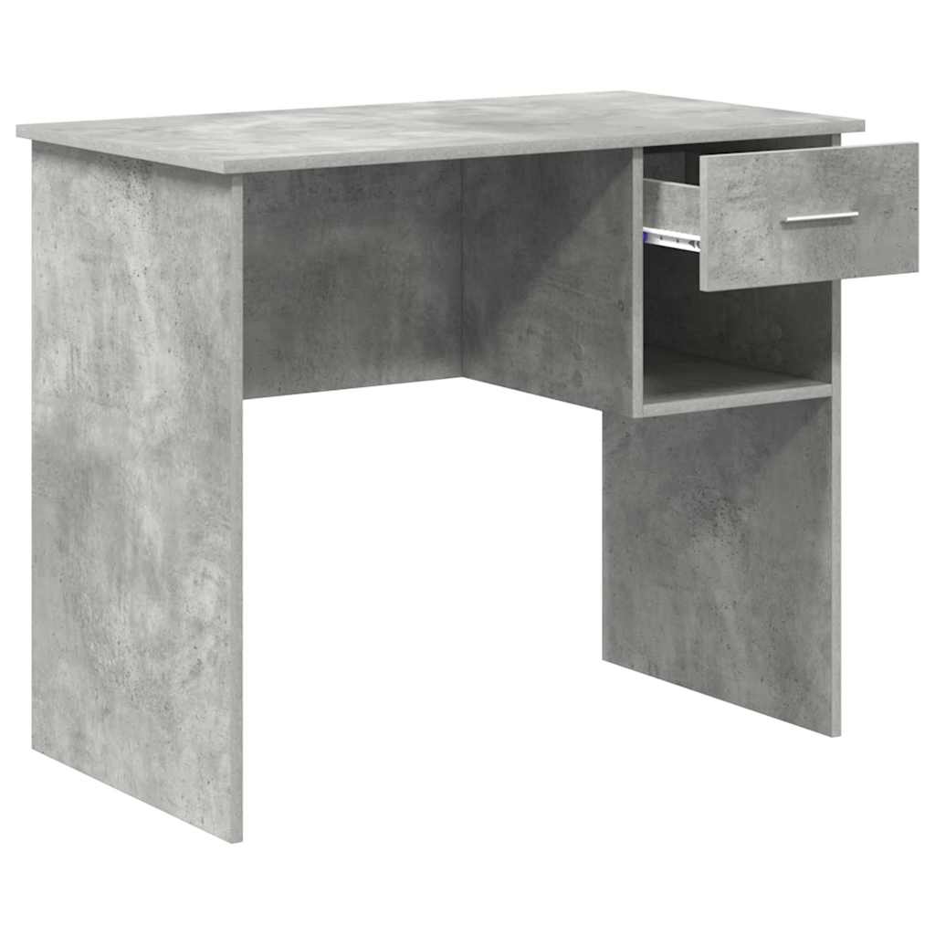 vidaXL Desk with Drawer Concrete Grey 90 x 49 x 75 cm Engineered Wood