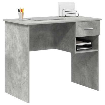 vidaXL Desk with Drawer Concrete Grey 90 x 49 x 75 cm Engineered Wood