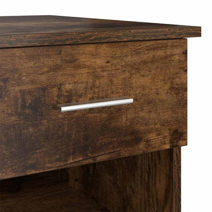 vidaXL Desk with Drawer Smoked Oak 90 x 49 x 75 cm Engineered Wood