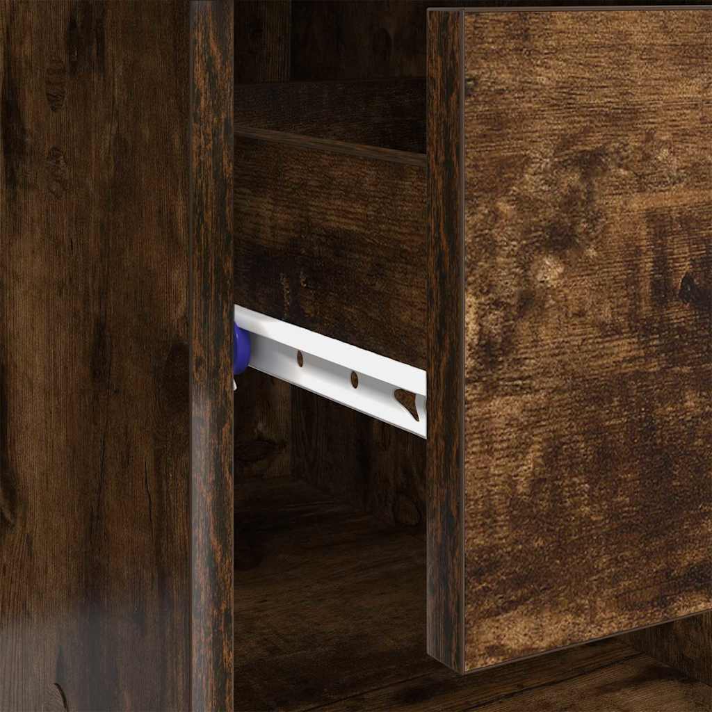 vidaXL Desk with Drawer Smoked Oak 90 x 49 x 75 cm Engineered Wood