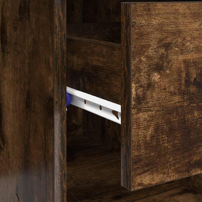 vidaXL Desk with Drawer Smoked Oak 90 x 49 x 75 cm Engineered Wood