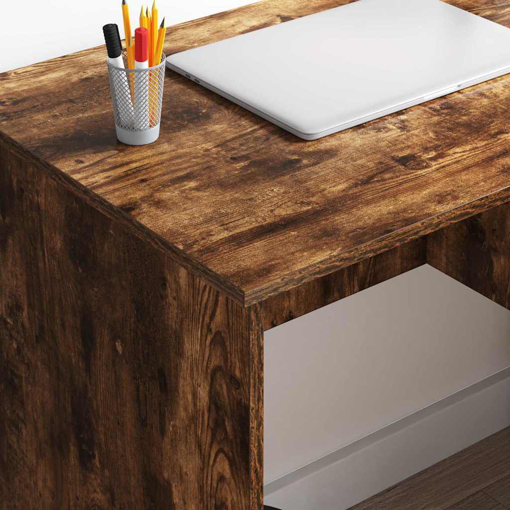 vidaXL Desk with Drawer Smoked Oak 90 x 49 x 75 cm Engineered Wood