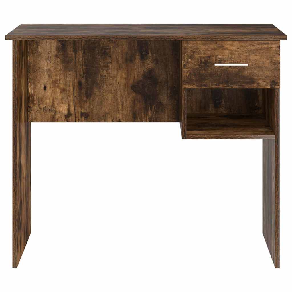 vidaXL Desk with Drawer Smoked Oak 90 x 49 x 75 cm Engineered Wood