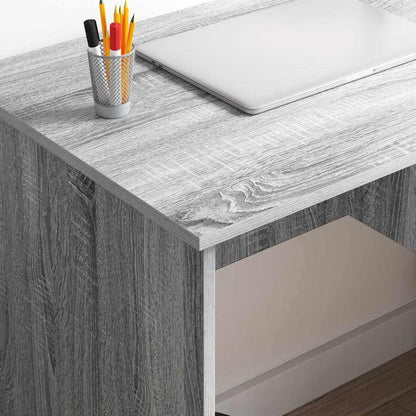 vidaXL Desk with Drawer Grey Sonoma 90 x 49 x 75 cm Engineered Wood