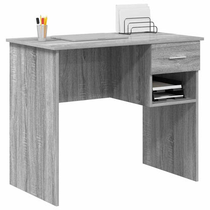 vidaXL Desk with Drawer Grey Sonoma 90 x 49 x 75 cm Engineered Wood