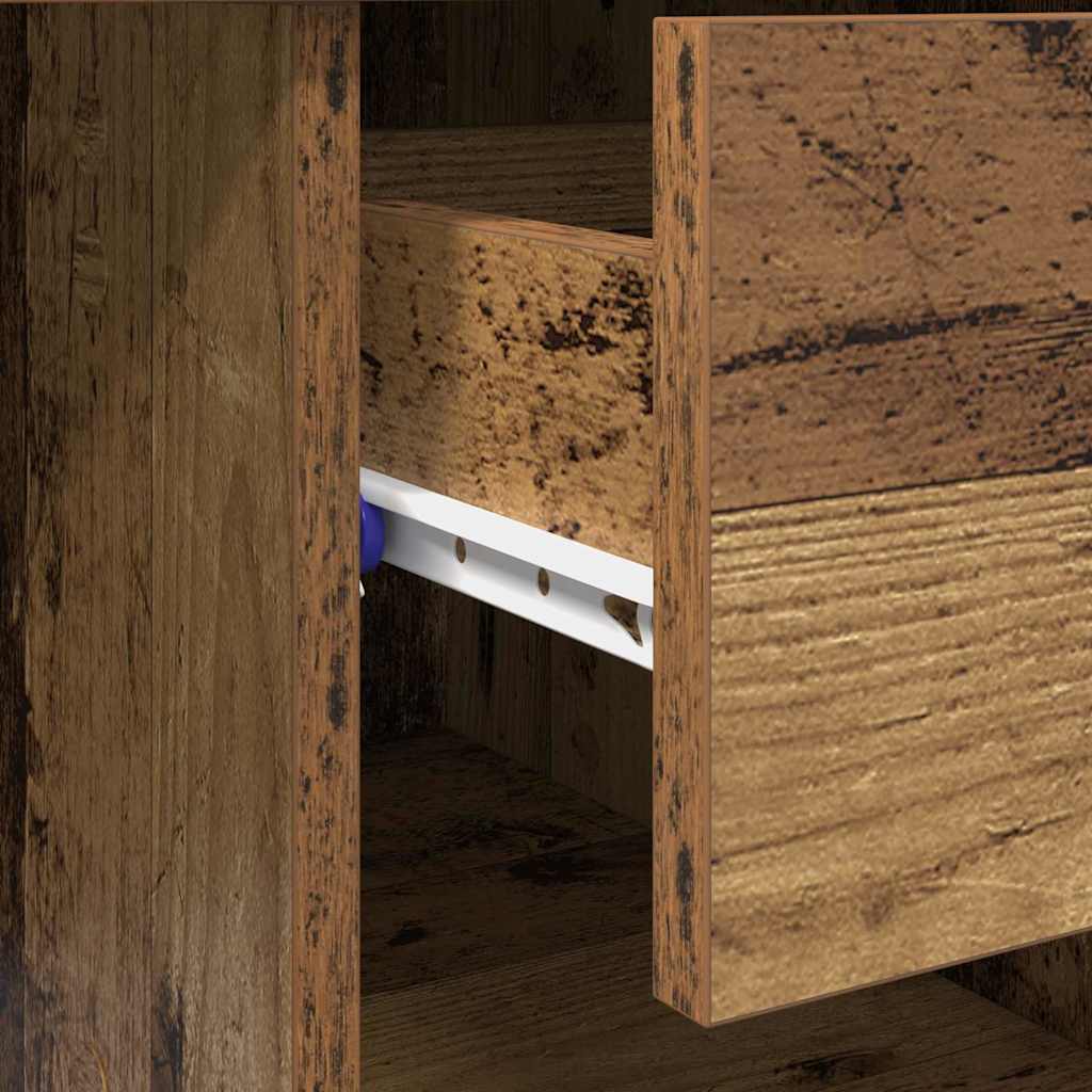 vidaXL Desk with Drawer Old Wood 90 x 49 x 75 cm Engineered Wood