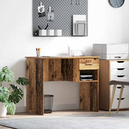 vidaXL Desk with Drawer Old Wood 90 x 49 x 75 cm Engineered Wood