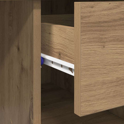 vidaXL Desk with Drawer Artisan Oak 90 x 49 x 75 cm Engineered Wood