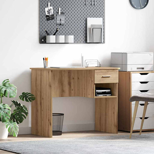 vidaXL Desk Artisan Oak 90 x 49 x 75 cm Engineered Wood