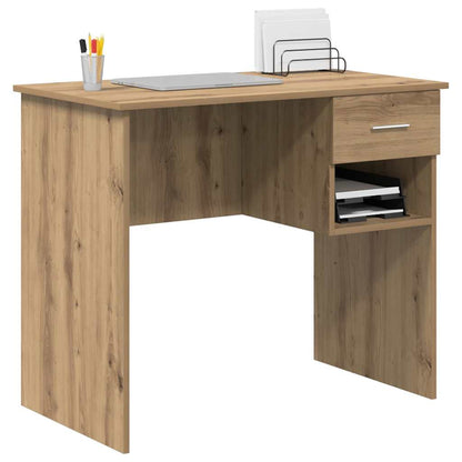 vidaXL Desk with Drawer Artisan Oak 90 x 49 x 75 cm Engineered Wood