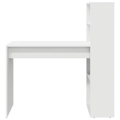 vidaXL Desk with Shelf White 113 x 54 x 120 cm Engineered Wood