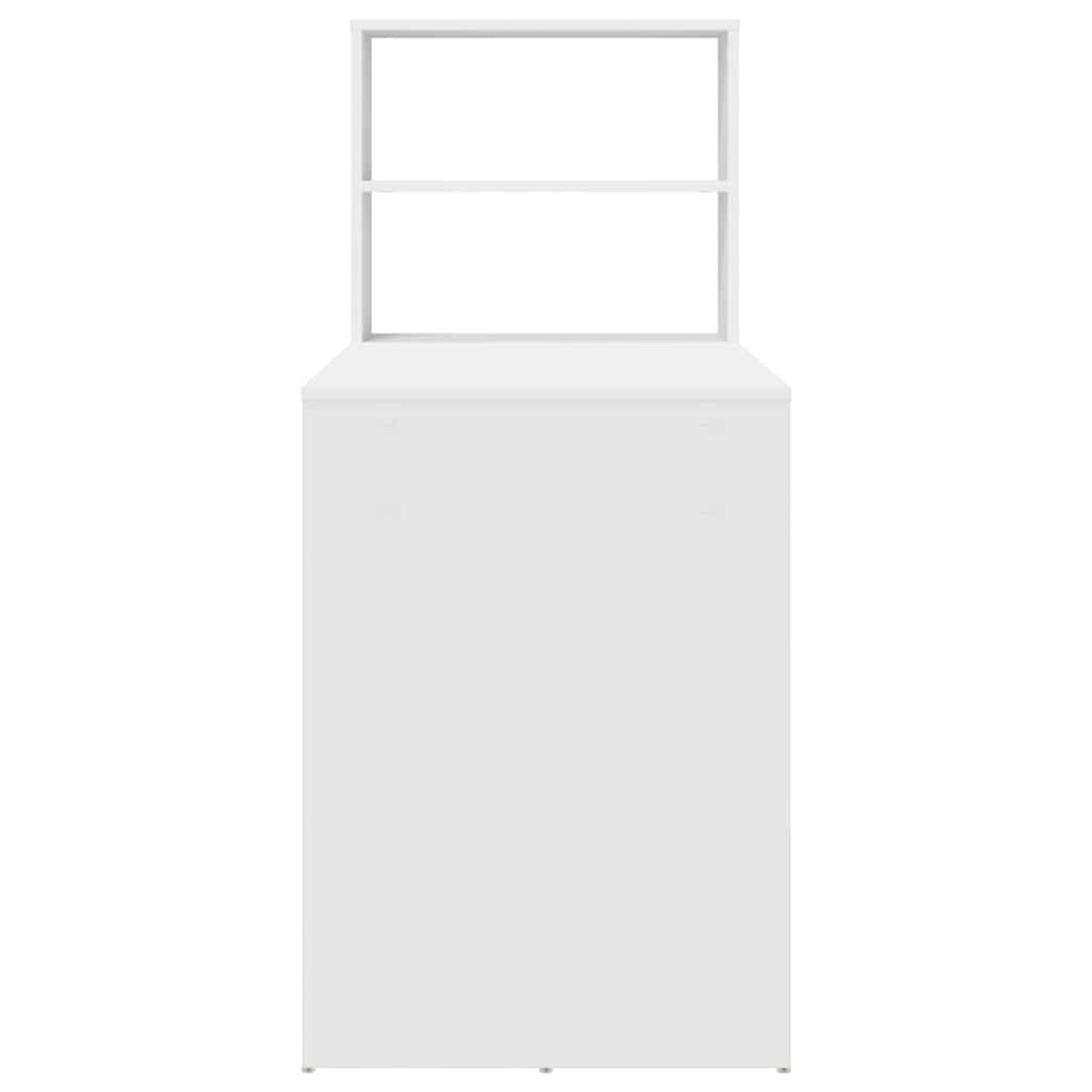 vidaXL Desk with Shelf White 113 x 54 x 120 cm Engineered Wood