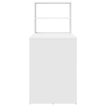 vidaXL Desk with Shelf White 113 x 54 x 120 cm Engineered Wood