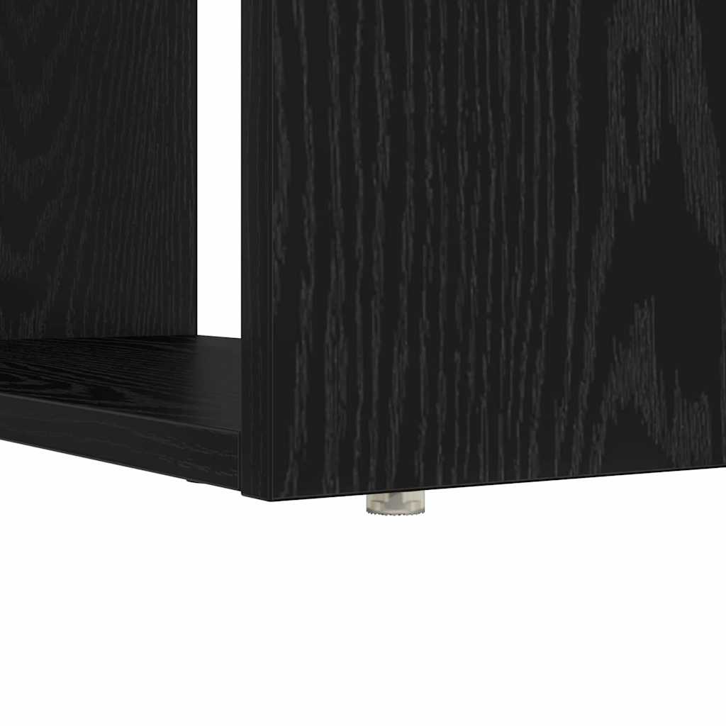 vidaXL Desk with Shelf Black Oak 113 x 54 x 120 cm Engineered Wood