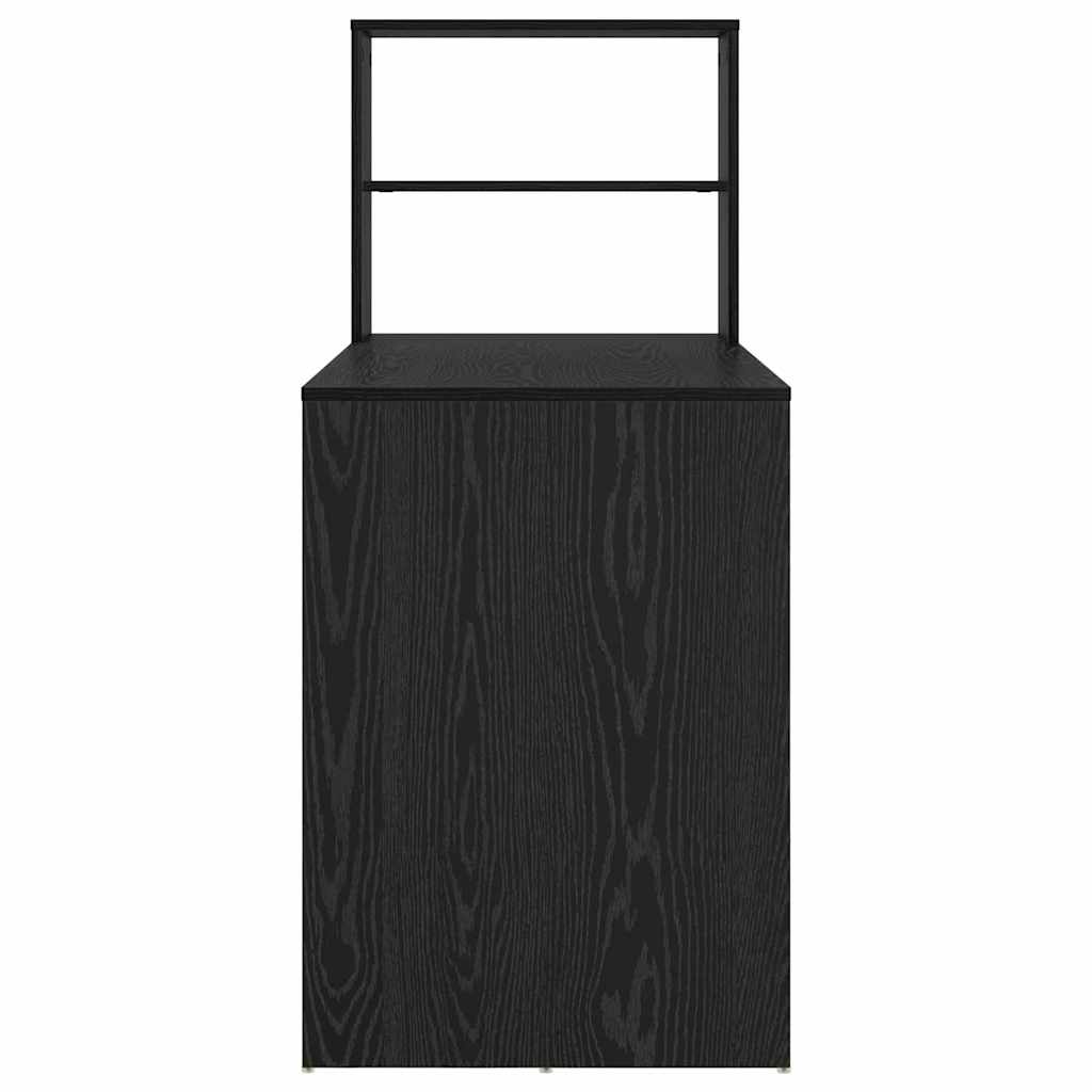 vidaXL Desk with Shelf Black Oak 113 x 54 x 120 cm Engineered Wood