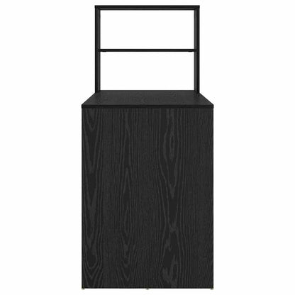 vidaXL Desk with Shelf Black Oak 113 x 54 x 120 cm Engineered Wood