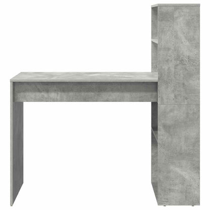 vidaXL Desk with Shelf Concrete Grey 113 x 54 x 120 cm Engineered Wood