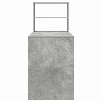 vidaXL Desk with Shelf Concrete Grey 113 x 54 x 120 cm Engineered Wood