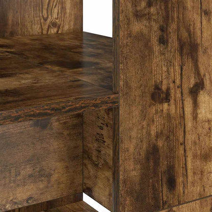 vidaXL Desk with Shelf Smoked Oak 113 x 54 x 120 cm Engineered Wood