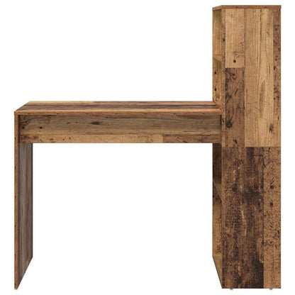 vidaXL Desk with Shelf Old Wood 113 x 54 x 120 cm Engineered Wood